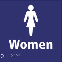 Non-Branded Braille Female WC Graphic Sign 150x150mm
