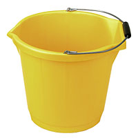 Non-Branded Builders Bucket Yellow 3 Gallon Pack of 3