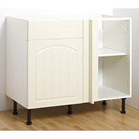 Corner Base Unit Flat Pack Lakeland Ivory 1000mm