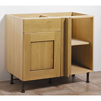 Non-Branded Drawerline Corner Base Unit Rustic Oak 1000mm