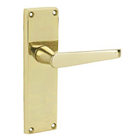 Non-Branded Eclipse Latch Door Handle Straight Polished Brass