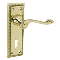 Eclipse Lock Door Handle Levers Polished Brass