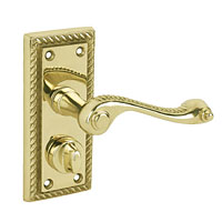 Non-Branded Eclipse Privacy Door Handle Levers Polished Brass