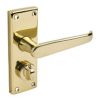 Eclipse WC Door Handle Straight Polished Brass