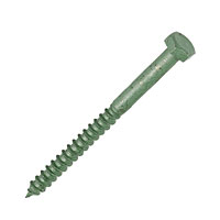 Non-Branded Exterior Coach Screws Green Corrosion Resistant M10 x 150mm Pack of 10