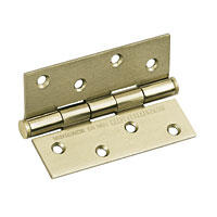 Non-Branded Fire Door Hinge Grade 10 Satin Brass 102 x 76mm Pack of 3