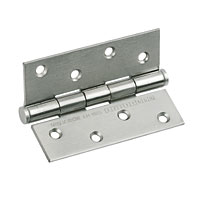 Non-Branded Fire Door Hinge Grade 10 Satin Chrome 102 x 76mm Pack of 3