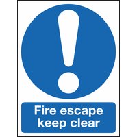 Non-Branded Fire Escape Keep Clear Sign