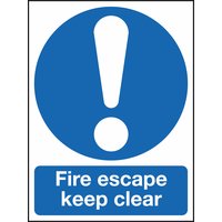 Fire Escape Keep Clear Sign