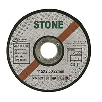 Non-Branded Flat Stone Cutting Disc 115 x 2.5 x 22mm Pack of 25