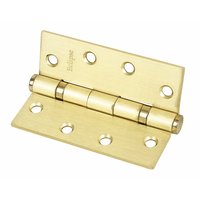Non-Branded Grade 11 Ball Bearing Hinge Electro Brass 102 x 76mm Pack of 3