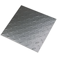 Non-Branded Heavy-Duty Treadplate Vinyl Tiles Silver 2mandsup2;