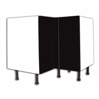 Non-Branded L-Shaped Corner Base Unit High Gloss Black 950mm