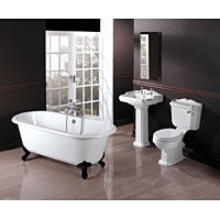 Non-Branded Lane Roll-Top Bathroom Suite White and Chrome