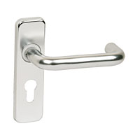 Non-Branded Lever Handle - Round Bar On Euro Backplate SAA
