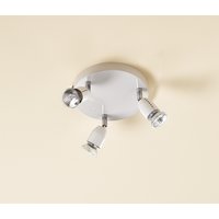 Non-Branded Luno Circular Plate White 3 Lamp Spotlight