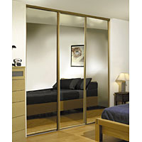 Non-Branded Mirrored Sliding Door Beech 2286 x 760mm
