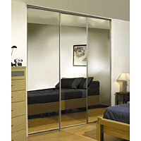Non-Branded Mirrored Sliding Door Silver 2286x915mm