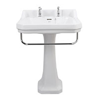 Non-Branded Montecute Basin 2 Tapholes and Rail 610mm
