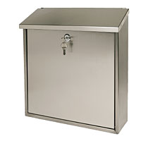 Non-Branded Rectangular Post Box Brushed Stainless Steel