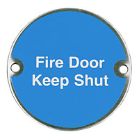 Non-Branded SAA Fire Door Keep Shut White Blue 70mm Pack of 2