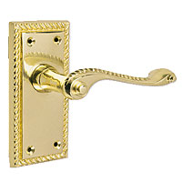Non-Branded Short Backplate Door Handle Georgian Scroll