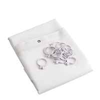 Non-Branded Shower Curtain and Rings