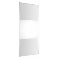 Split Etch Effect Mirror White Frame 2286x915mm
