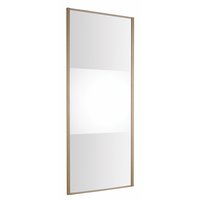 Non-Branded Split Etch Mirror With Oak Frame 2286x760mm