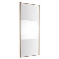Non-Branded Split Etch Mirror With Oak Frame 2286x760mm
