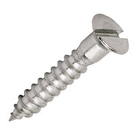 Non-Branded Stainless Steel A2 Countersunk Slotted Woodscrews 3.5 x 25mm Pack of 200