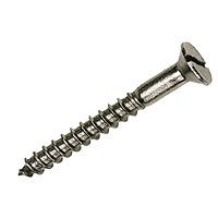 Non-Branded Stainless Steel A2 Countersunk Slotted Woodscrews 3.5 x 30mm Pack of 200