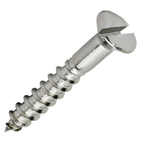 Non-Branded Stainless Steel A2 Countersunk Slotted Woodscrews 4 x 25mm Pack of 200