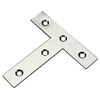 Tee Plates Zinc Plated 76 x 77 x 16.3mm Pack of 10