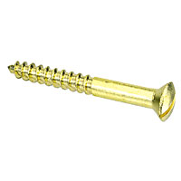 Non-Branded Traditional Brass Raisedhead Slotted Screws 8 x 1andquot; Pack of 200