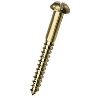 Non-Branded Traditional Brass Roundhead Slotted Screws 10 x 2andquot; Pack of 100