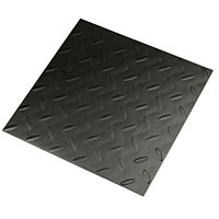 Treadplate Effect Black Vinyl Flooring