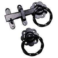 Non-Branded Twisted Ring Latch Black Powder-Coated 152mm (6)