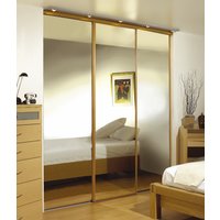 Non-Branded Wardrobe set oak frame mirror panel 2331 x 2200mm