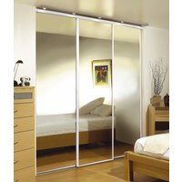Non-Branded Wardrobe set white frame mirror panel 2286 x