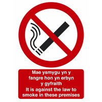 Non-Branded Welsh No Smoking Sign