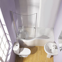 Non-Branded Wharf Shower Bath Suite White LH