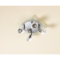 Non-Branded Zona Square Plate Chrome 4 Lamp Spotlight
