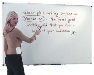 Non magnetic guideline whiteboards