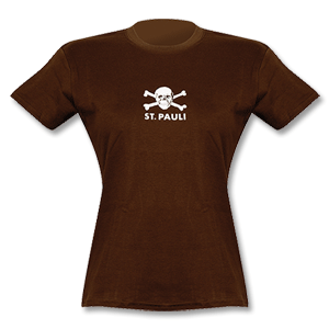 08-09 St Pauli Womens Tee Skull - Brown