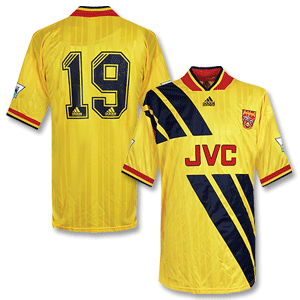 93-94 Arsenal Away Players Shirt + No.19 (Carter) + Premier League Sleeve Patch