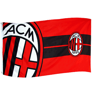 None AC Milan Horizontal Stripe Flag (5ft x 3ft)