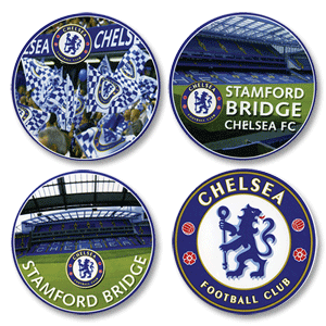 None Chelsea Ceramic Coaster Set - Blue/White