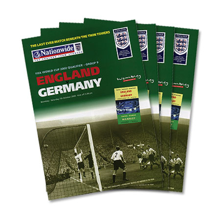 None England v Germany WC 2002 Qualifier Official Match Programme