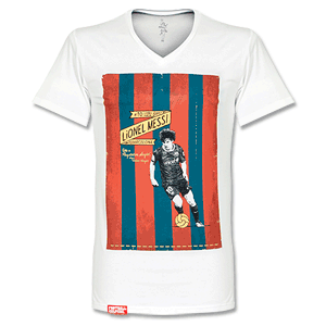 None Football Culture ``Messi`` V-Neck T-Shirt - White